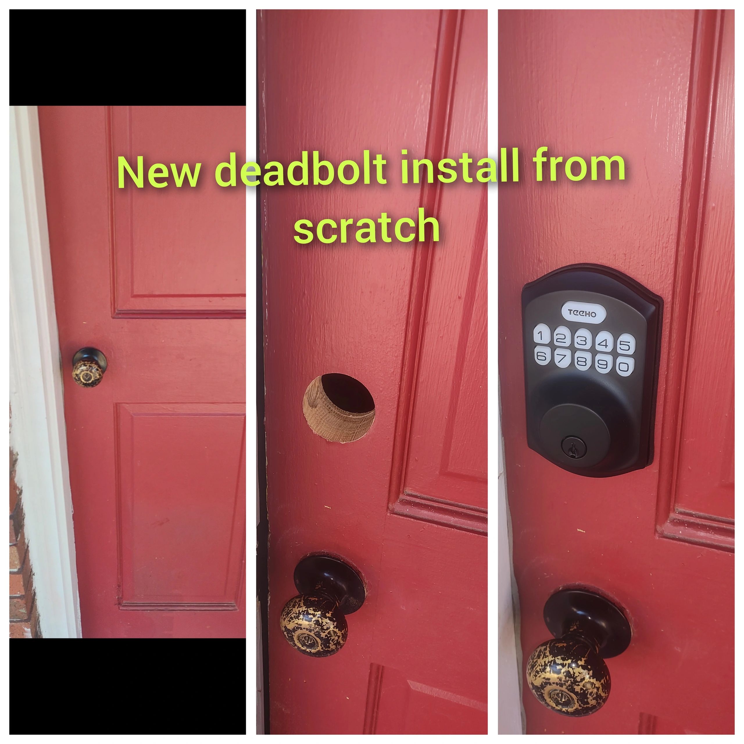 New deadbolt installation from scratch by Lock City